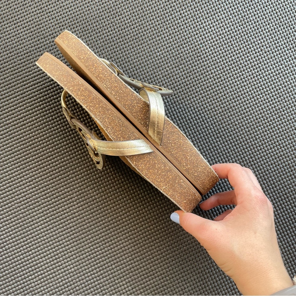 Tory Burch Metallic Slide Sandals - Picture 5 of 6